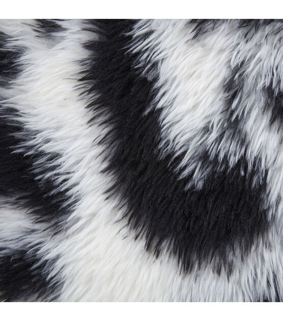 Black Fresian Cow Print Fluffy Faux Fur Fabric 150cm wide sold by