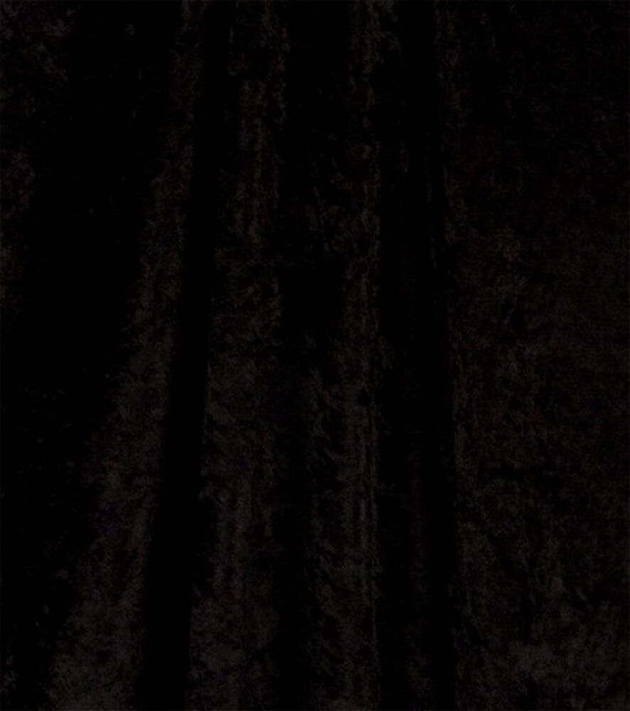 Crushed Panne Velvet Fabric by Glitterbug, Black, swatch