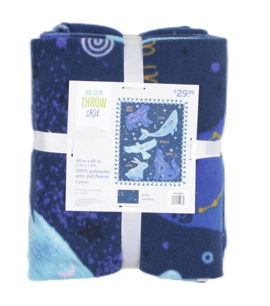 Make It Give It Space Planet Fleece Throw No Sew Blanket Kit