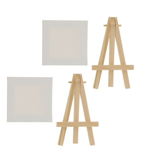 Easel Stands with Canvases  Easel, Art easel, Wooden easel