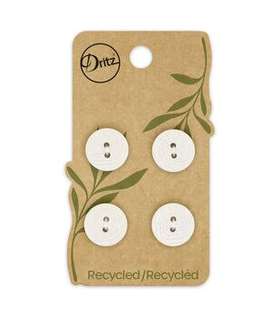 Dritz Recycled Cotton Round Stitch Button, 30mm, 3 Buttons