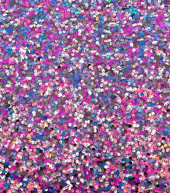 Blue & Pink Sequin Mesh Fabric