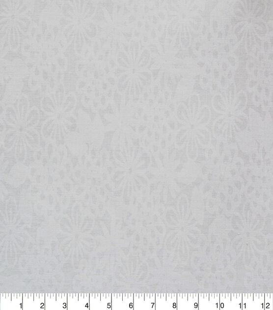 White Floral Print Quilt Cotton Fabric by Quilter's Showcase
