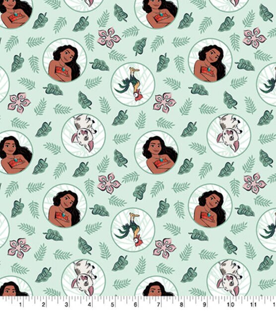 Princess Moana Leaf Disney Cotton Fabric