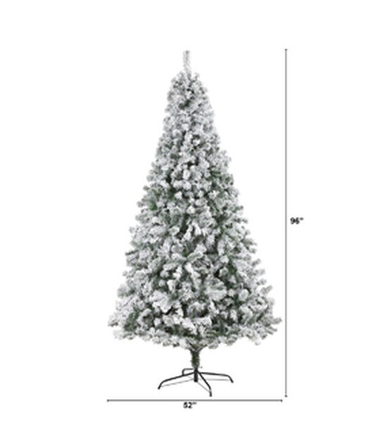 Nearly Natural 8' Unlit Flocked Rock Springs Spruce Christmas Tree, , hi-res, image 2