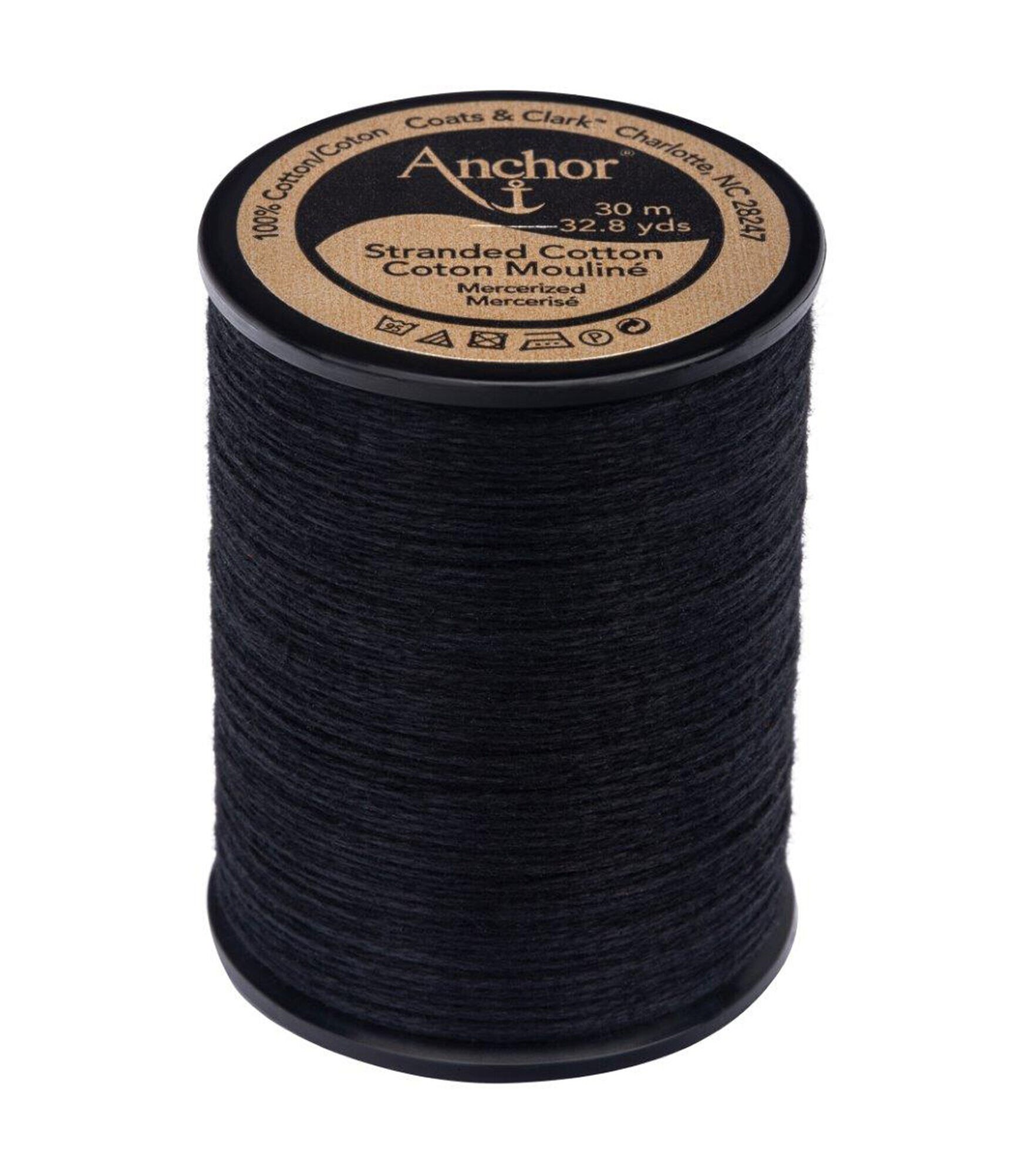 Anchor Cotton 32.8yd Cotton Embroidery Floss, 403 Black, hi-res