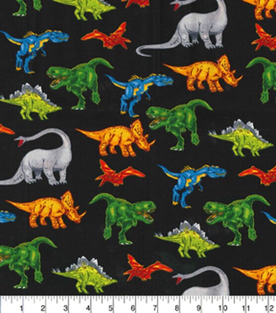 Fabric Traditions Dinosaurs Black Novelty Cotton Fabric