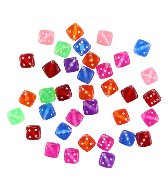 100 Mixed Opaque Colour Acrylic Cube Dice Beads 8X8mm Diagonal Hole Funny  Beads