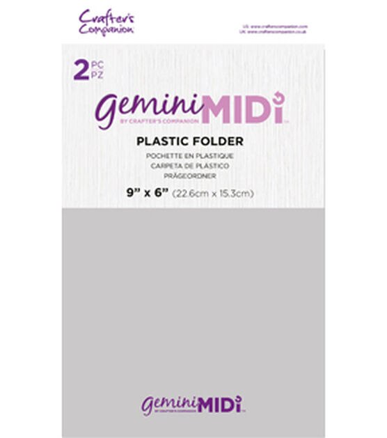 Crafter's Companion Gemini Midi Plastic Folder 6'' x 9'' 2 Pkg