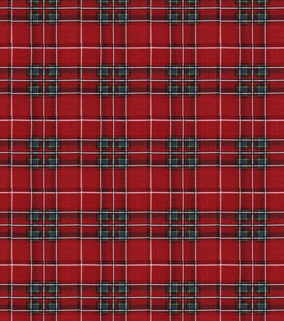 Red Tartan Plaid Christmas Cotton Fabric, , hi-res, image 2