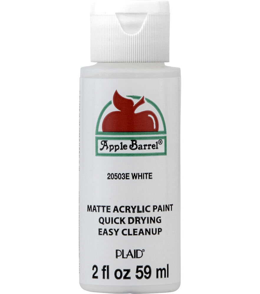 Apple Barrel Acrylic Paint 2oz, White, swatch
