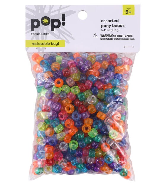 POP! Possibilities 9mm Translucent Glitter Pony Beads by POP!
