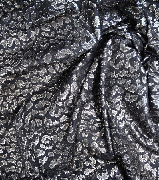 Cheetah Burnout Brocade Black Apparel Fabric, , hi-res, image 7