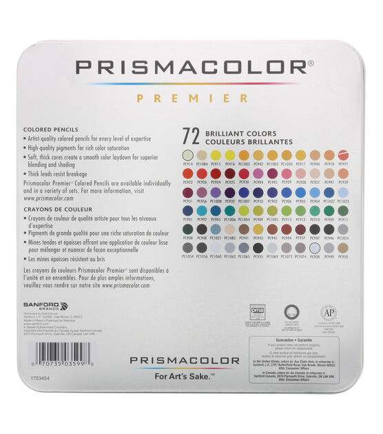 Prismacolor Premier Soft Core Colored Pencils, Assorted Colors, Set of 36 