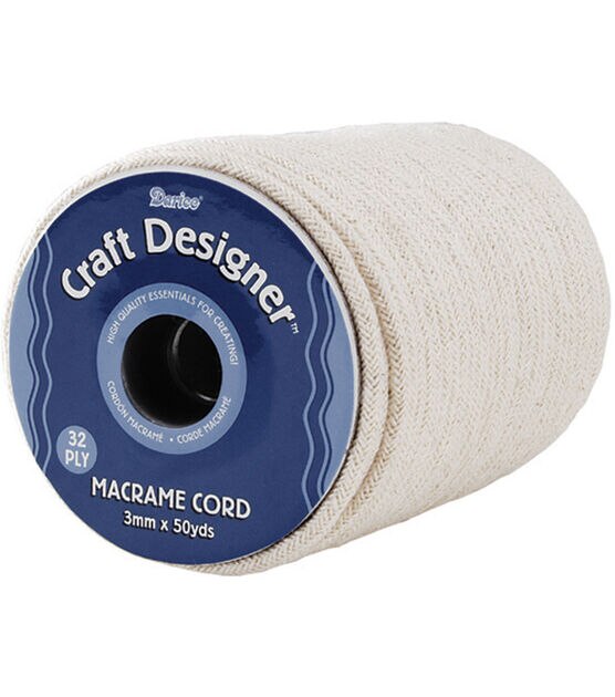 Macrame Cord COTTON - 80% Cotton, 20% Polyester / 3 mm / Black