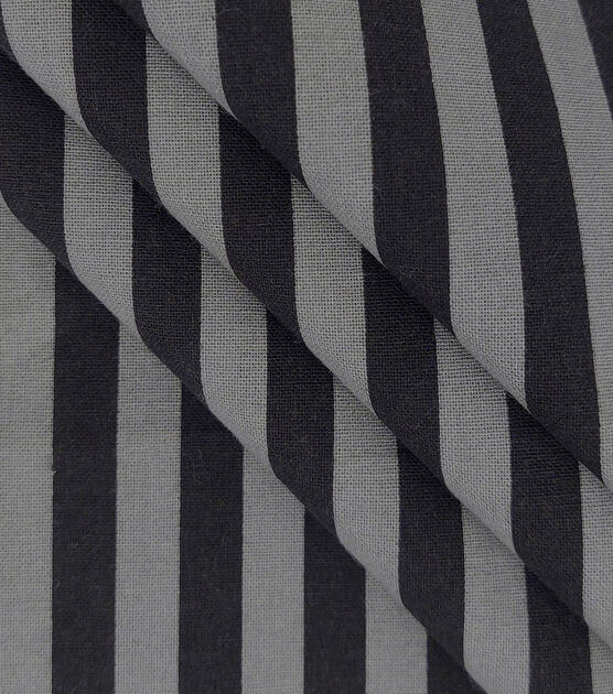Black & Gray Stripes Halloween Cotton Fabric, , hi-res, image 2