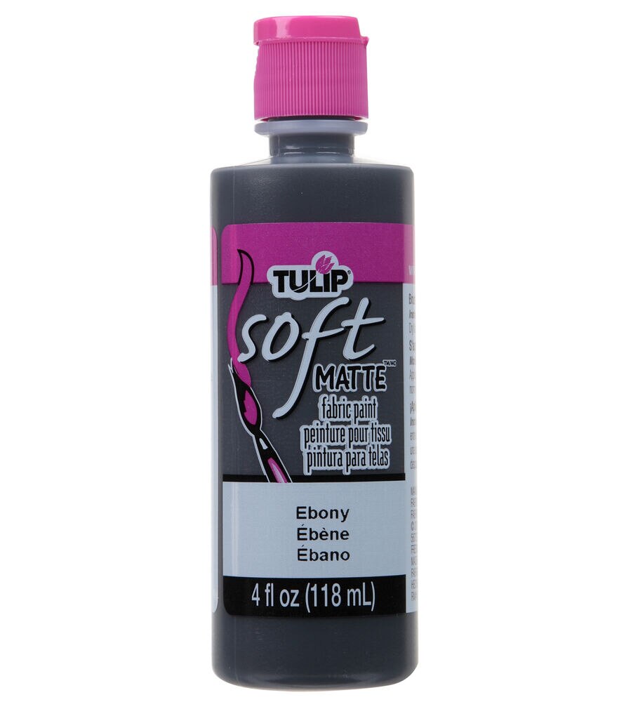 Tulip 4 fl. oz Soft Fabric Paint, Ebony, swatch