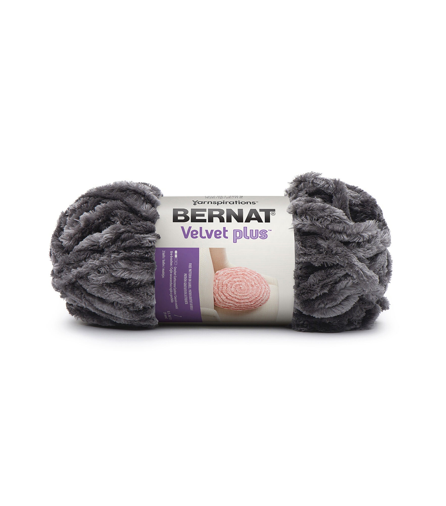 Bernat Velvet Plus 78yds Super Bulky Polyester Yarn, Vapor Gray, hi-res