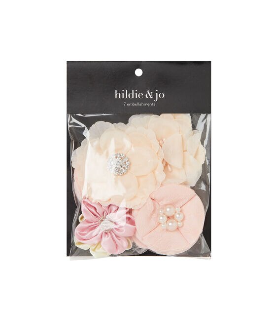7ct Cream & Blush Flower Hair Embellishments by hildie & jo