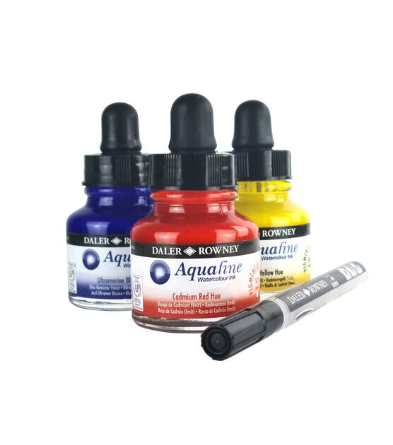 Daler Rowney FW Acrylic Artists Ink Set Primary Colors Set