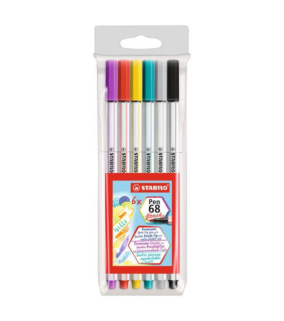 Premium felt-tip pen STABILO Pen 68 brush - pack of 24