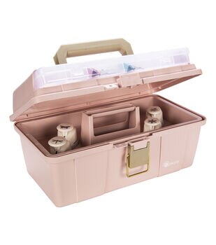 Creative Options Tool Box Organizer 13X7.5X5 Clear W/Magenta