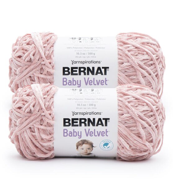 Bernat Medium Weight Polyester Velvet Baby Yarn 2 Bundle