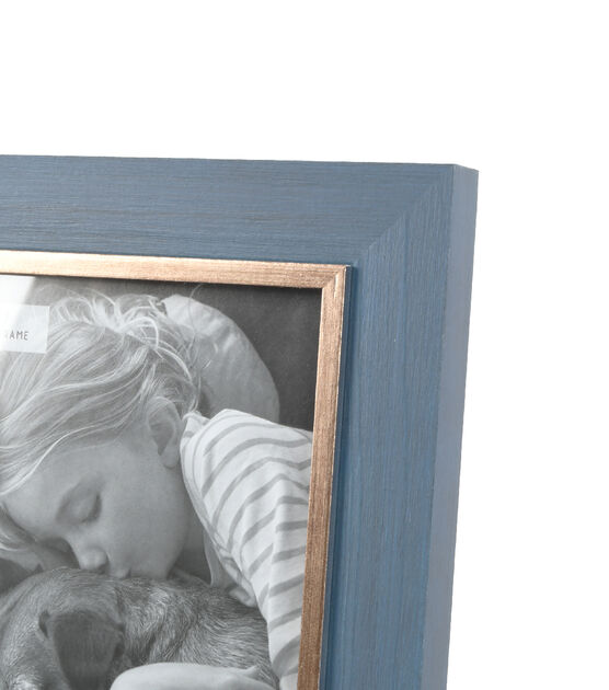 5" x 7" Blue & Gold Wood Wall & Tabletop Picture Frame, , hi-res, image 2