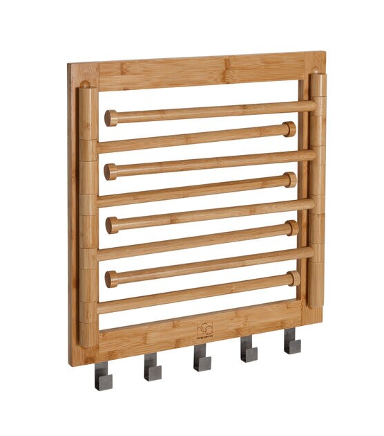 Natural Bamboo Wall Mount Swivel-Arm Drying Rack