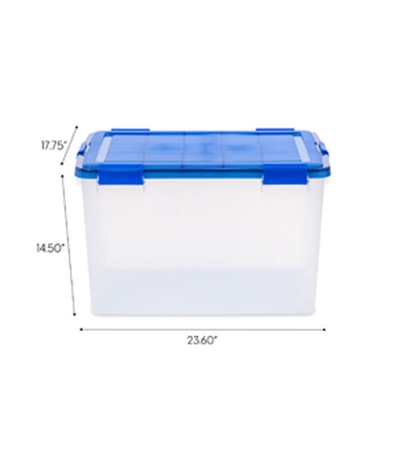 Iris 18.5 Gallon Element Resistant Plastic Storage Boxes With Lid 3pk, , hi-res, image 4