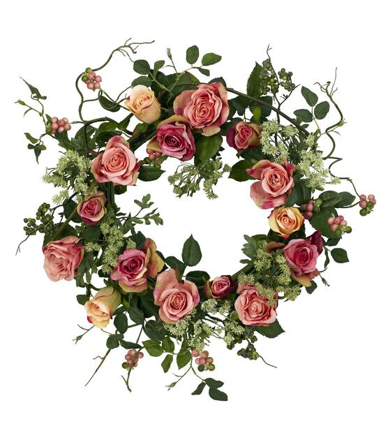 Nearly Natural Rose Wreath