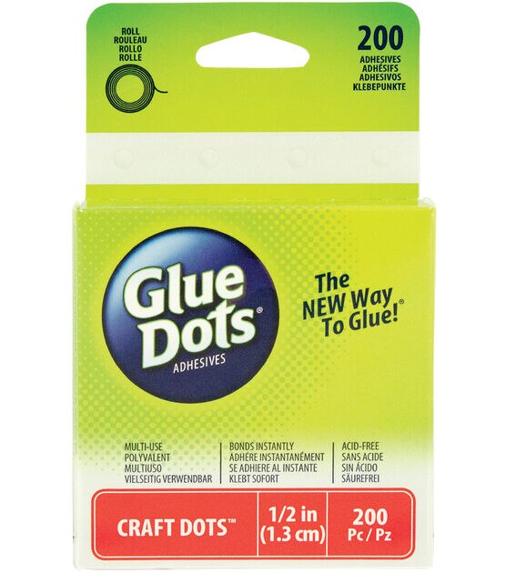 Glue Dots Craft Dots, Clear, Double-Sided, 1/2, Roll of 200 (08165E) Craft  Dots Roll