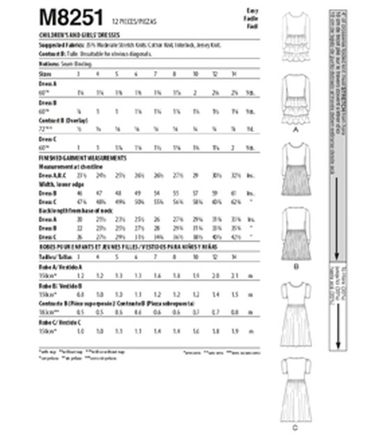 McCall's M8251 Size 7 to 14 Children's & Girls' Dress Sewing Pattern, , hi-res, image 4