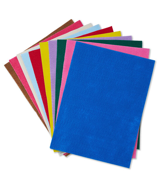 Colorations® Felt Sheets - 10 Colors (Each 9 x 12) Fabric, Felt