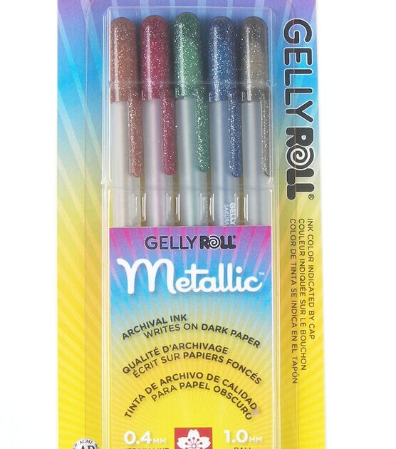Sakura Gelly Roll Classic Gel Pens, Archival Black Ink, Fine Pt 6 Pk