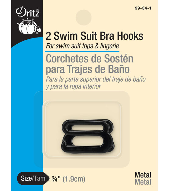40 Pieces Swimsuit Bra Hooks Bra Strap Hook Replacement Bra Strap Slide  Hook Metal for Swimsuit Tops and Lingerie, 2 Sizes (18 mm, 25 mm, Black,  Rose