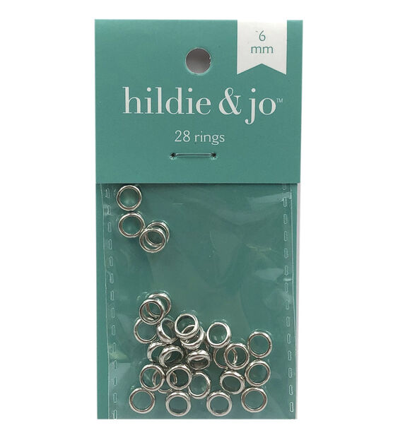 6mm Matte Silver Thick Metal Rings 28pk by hildie & jo