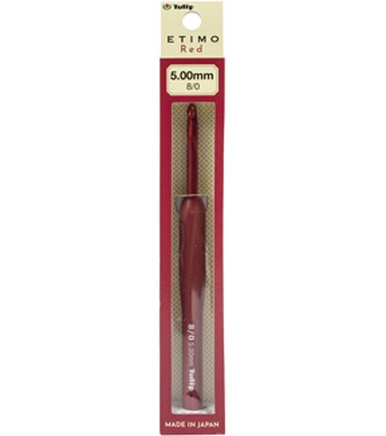 Tulip Etimo Red Crochet Hook W/ Cushion Grip-Size 8/5.00mm