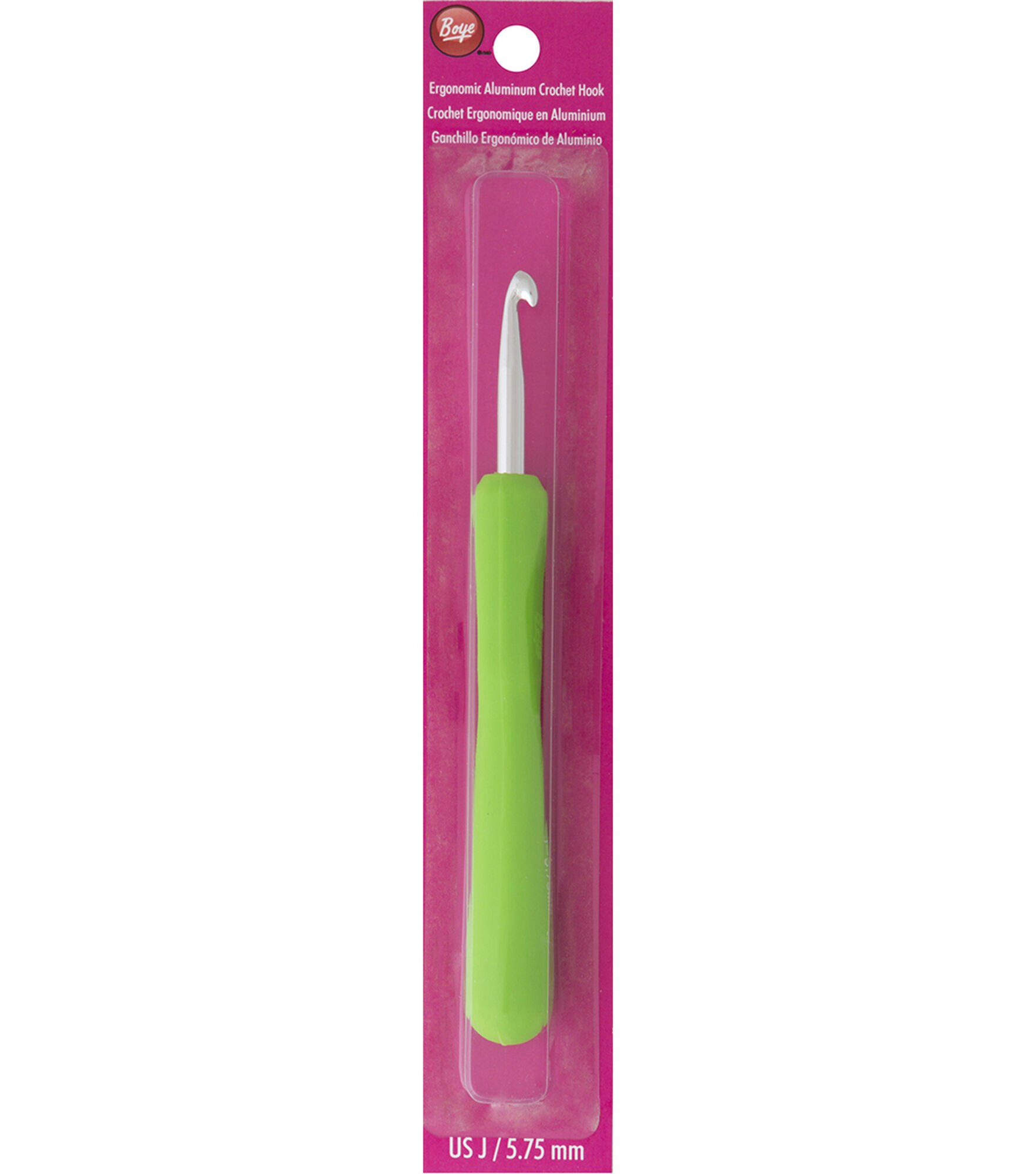 Boye Ergonomic Aluminum Crochet Hook, J/5.75mm, hi-res