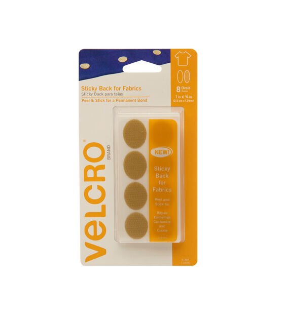 VELCRO® Brand Sticky Back for Fabrics White Rectangle Fastener