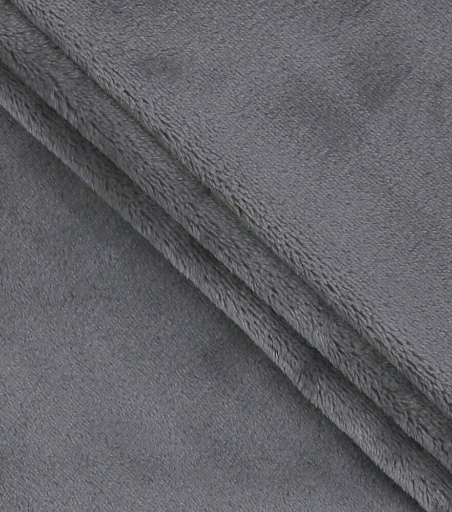 Sew Lush Fleece Fabric Solids, Frost Gray, swatch, image 47