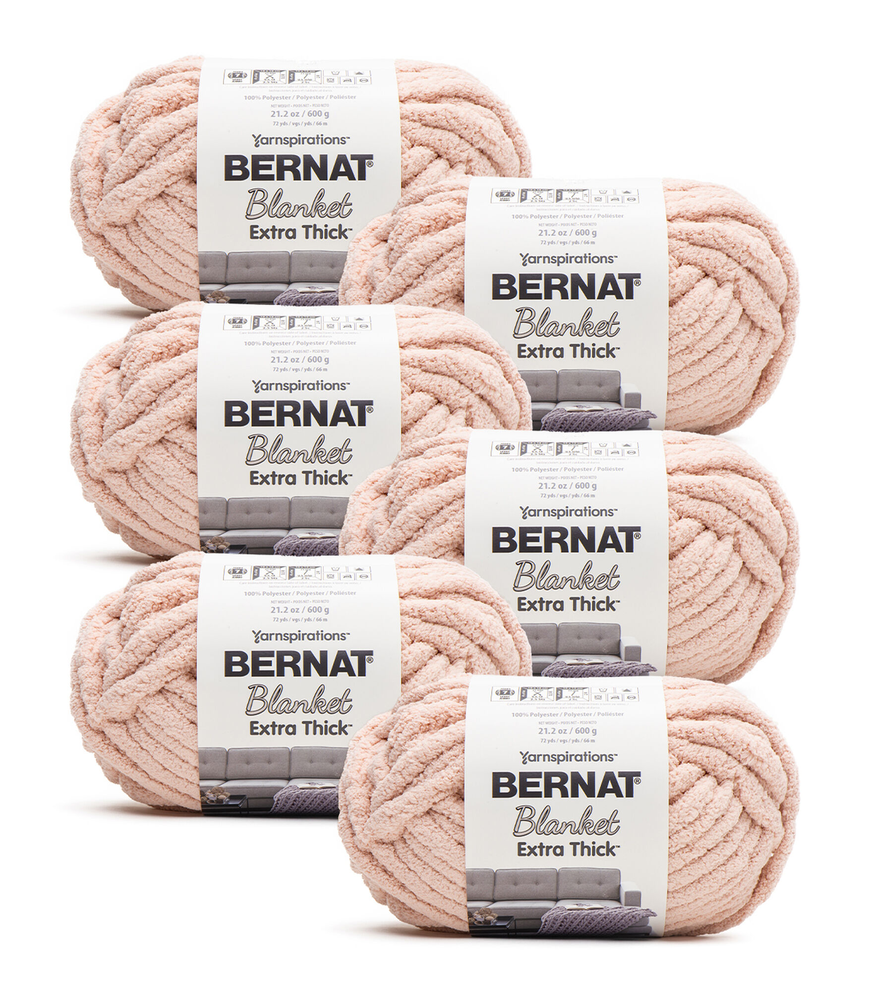 Bernat, Art, Super Soft Chunky Jumbo Yarnspirations Bernat Blanket Big  Yarn In Light Teal