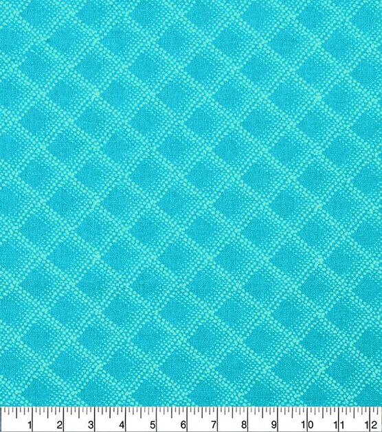 Teal Diamond Quilt Cotton Fabric by Keepsake Calico, , hi-res, image 2