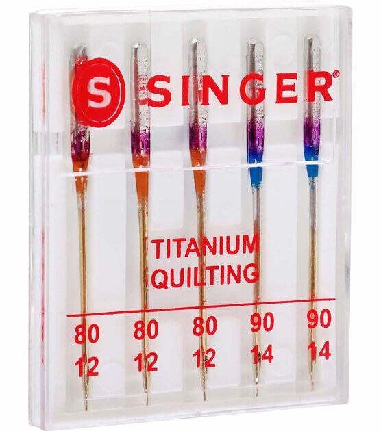 SINGER Titanium Universal Quilting Machine Needles Assorted Sizes 5ct