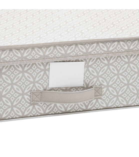 Simplify 28 x 6 Gray Boho Under the Bed Storage Box With Handle