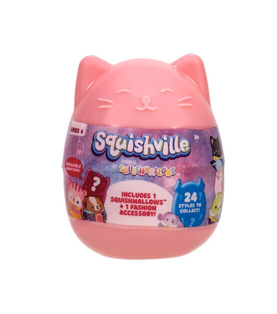 Pink Calico Cat ~ 2 Individual Squishville by Squishmallows