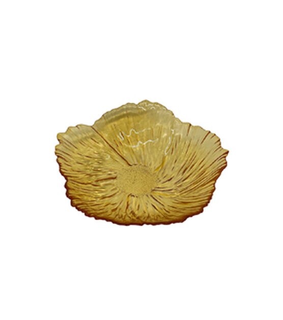 9" Spring Yellow Glass Flower Plate by Place & Time glass