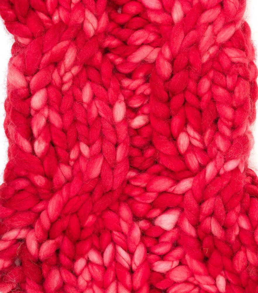 22" Christmas Knit Stockings With Pom Poms by Place & Time, Red & White, swatch, image 4