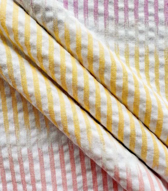 Multicolor Ombre Seersucker Fabric by POP!, , hi-res, image 3