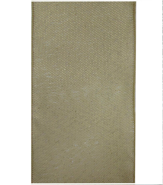 Natural Burlap Ribbon with Metallic Overlay 4 inch, , hi-res, image 2